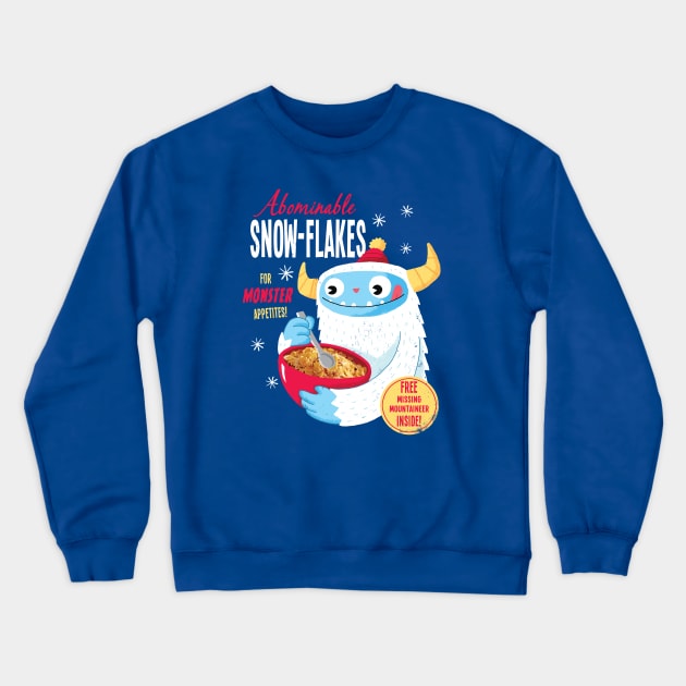 Abominable Snowflakes Crewneck Sweatshirt by DinoMike